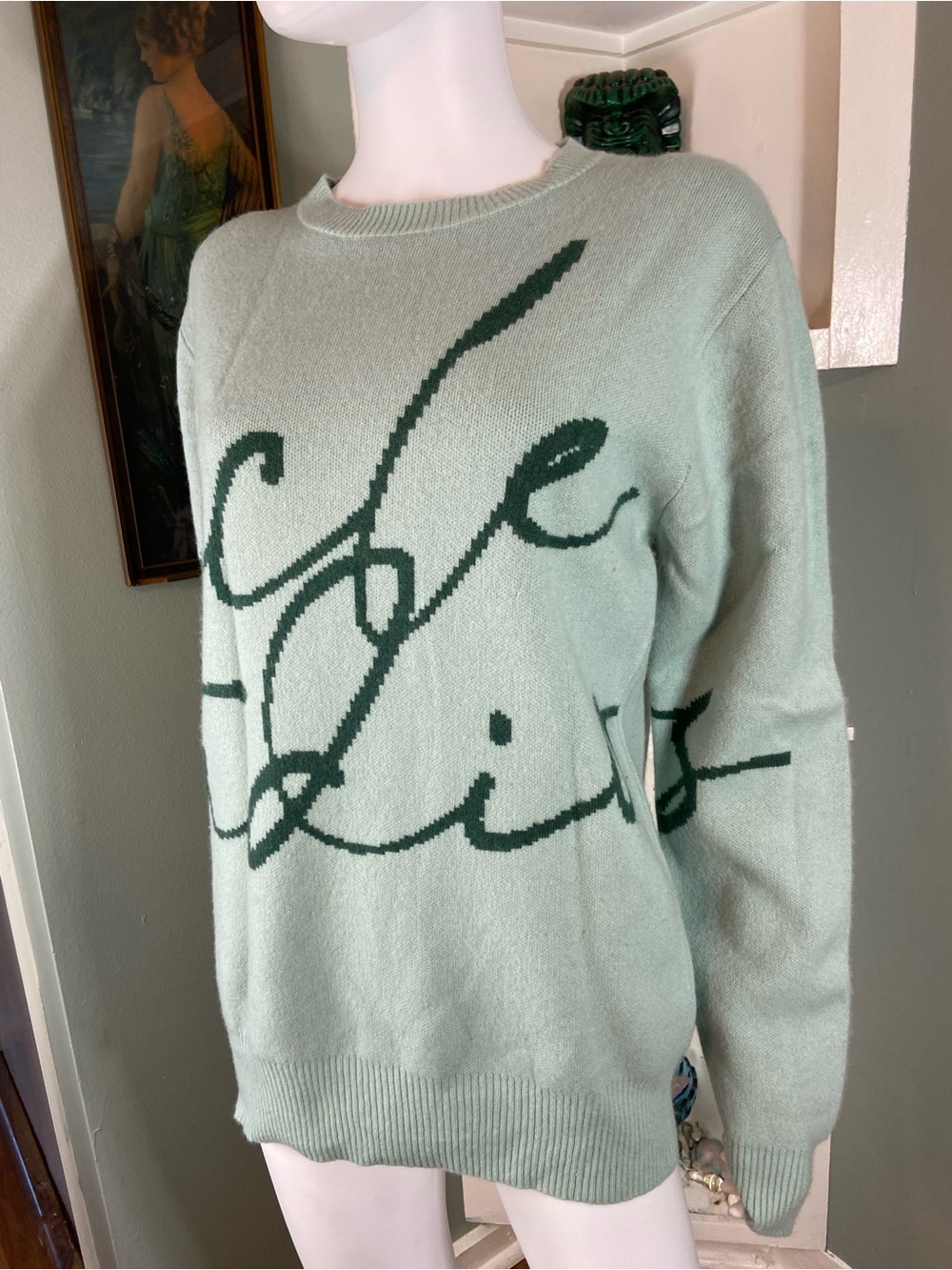 Uncle Studios US Autograph Cursive Sweater Jumper Wool Cashmere Blend Medium M - Picture 3 of 11